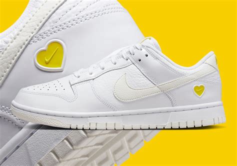 nike dunks yellow heart|dunk low yellow heart release date.